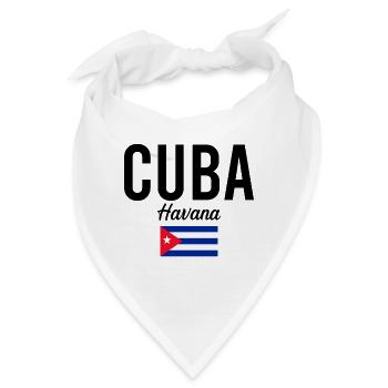 Kuba Havanna Reise Souvenir Geschenkidee - Bandana - Weiß - Vorne