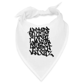 Graffiti-Alphabet schreiben - Bandana - Weiß - Vorne