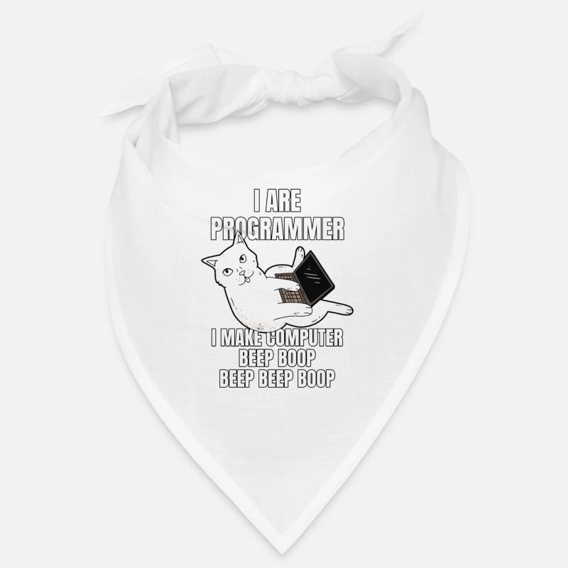 I Are Programmer Computer Cat Beep Boop I Funny IT - Bandana - Weiß