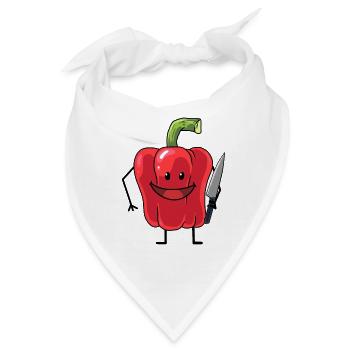 Paprika Gemüse Gesunde Speise Küchenmesser - Bandana - Weiß - Vorne