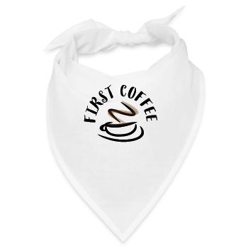Kaffee, Kaffee, Kaffee, Kaffee, Kaffee, lustig - Bandana - Weiß - Vorne