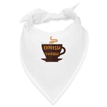 Kaffee, Kaffee, Kaffee, Kaffee, Kaffee, lustig - Bandana - Weiß - Vorne