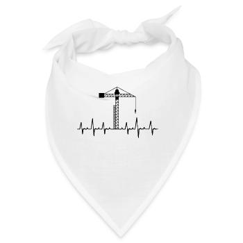 Kran Kräne Kranführer Baustelle Bagger Geschenk - Bandana - Weiß - Vorne