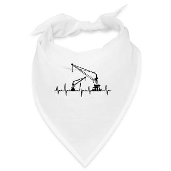 Kran Kräne Kranführer Baustelle Bagger Geschenk - Bandana - Weiß - Vorne