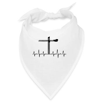 Kran Kräne Kranführer Baustelle Bagger Geschenk - Bandana - Weiß - Vorne