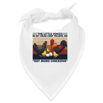 Get More Chickens Vintage Retro Chicken T Shirt - Bandana - Weiß - Vorne