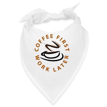Kaffee, Kaffee, Kaffee, Kaffee, Kaffee, lustig - Bandana - Weiß - Vorne