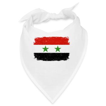 SYRIEN FLAGGE Geschenk Syrien Fahne für Syrer - Bandana - Weiß - Vorne