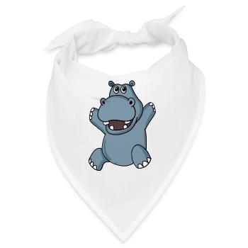 Nilpferd - Bandana - Weiß - Vorne