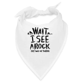 Wait I See A Rock - Bandana - Weiß - Vorne