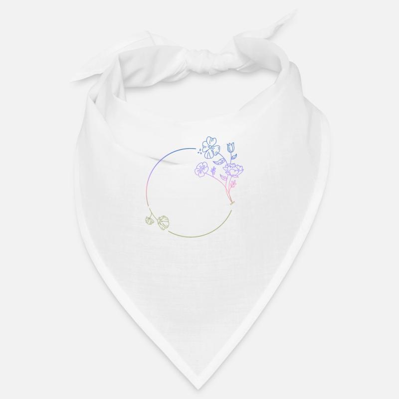 Vintage Blumenkranz, Ornament, Romantisch, Ranke - Bandana - Weiß