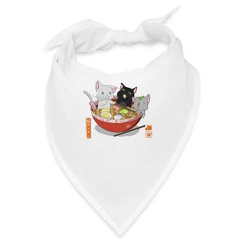 Ramen Katzen - Bandana - Weiß - Vorne