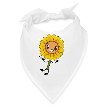 Sonnenblume - Bandana - Weiß - Vorne