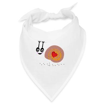 Snail Herz Nette und attraktive Geschenk - Bandana - Weiß - Vorne