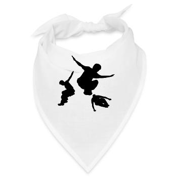 Parkour Freerunner Parcours Backflip - Bandana - Weiß - Vorne