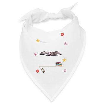 Bücherwurm - Bandana - Weiß - Vorne