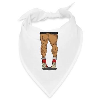 Trainierte Waden Beine trainieren Gym Muskeln Bein - Bandana - Weiß - Vorne