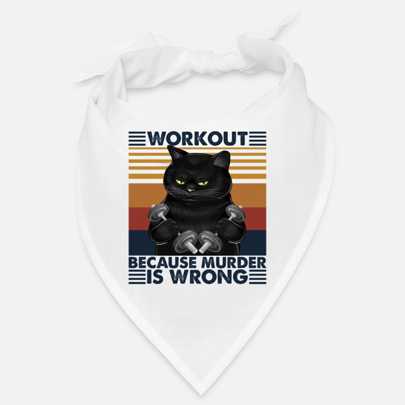 Workout Because Murder Is Wrong Vintage Black Cat Bandana