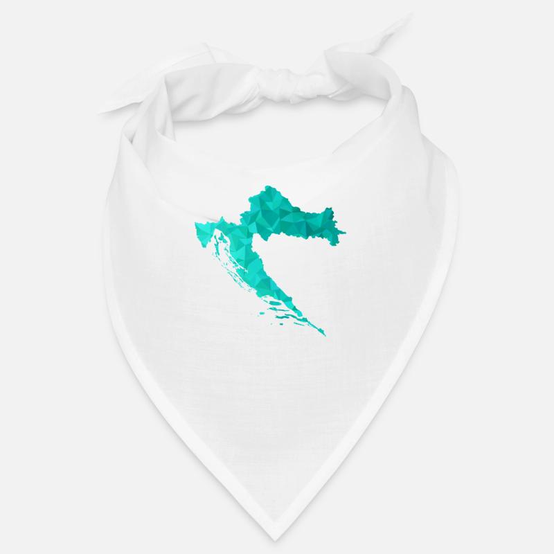 Croatia Map in Polygon Style - Croatia Bandana