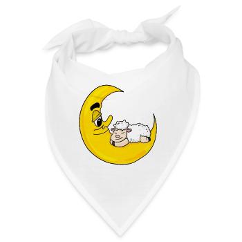 Schaf Mond Schlafen Niedlich Geschenk - Bandana - Weiß - Vorne