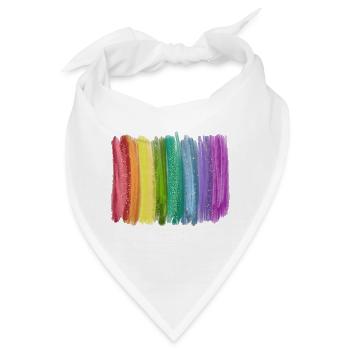 Regenbogen Pinselstrich Funken - Bandana - Weiß - Vorne