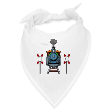 Dampflok Lokführer Lokomotive - Bandana - Weiß - Vorne