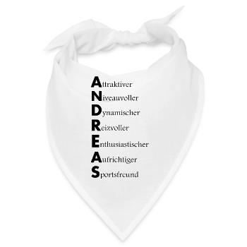 Andreas Vorname Name Andi Andy - Bandana - Weiß - Vorne
