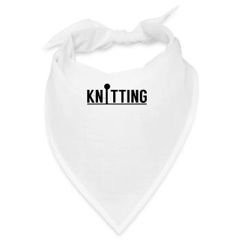 Stricken Stricker Strickerin Strick Strickerei - Bandana - Weiß - Vorne