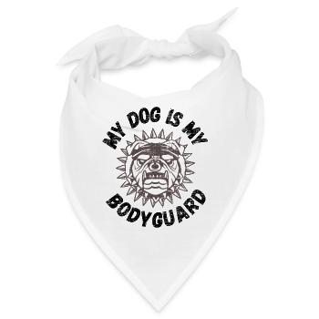 Mein Hund ist mein Bodyguard Bulldoggenliebhaber Design - Bandana - Weiß - Vorne