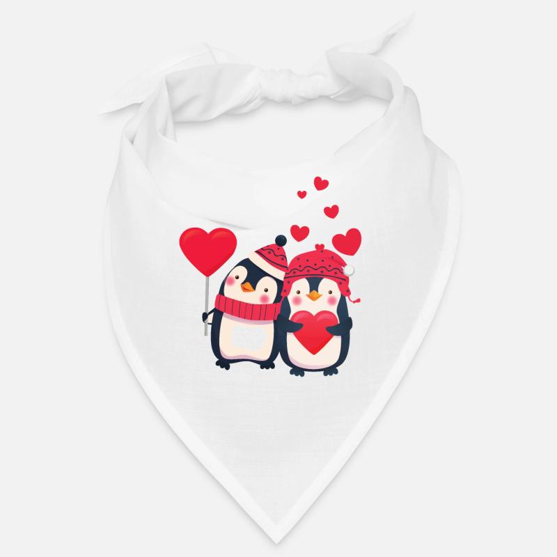 Couple de pingouins avec coeur Bandana