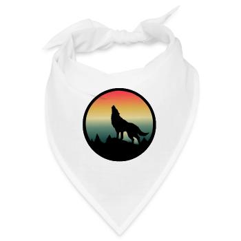 Wolf Vollmond heulen - Bandana - Weiß - Vorne