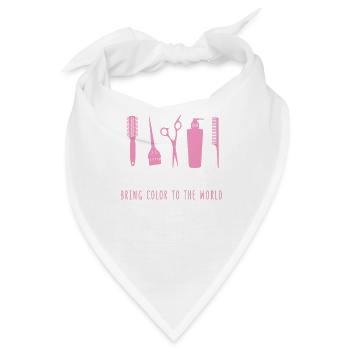 Friseurin Friseurinnen Geschenk Friseuse Frisör - Bandana - Weiß - Vorne