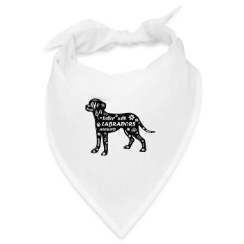 Labrador Familie Hundefan Vierbeiner Pfoten Wuffi - Bandana - Weiß - Vorne