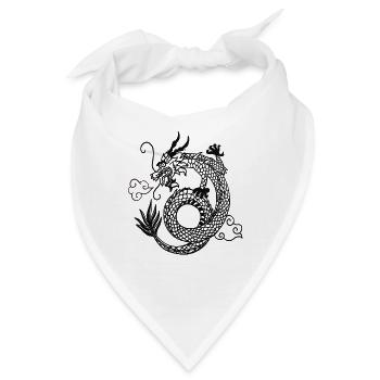 chinesischer Drache - Bandana - Weiß - Vorne
