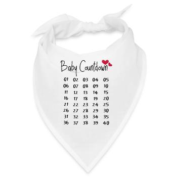 Baby Countdown Schwangerschaftswochen - Bandana - Weiß - Vorne