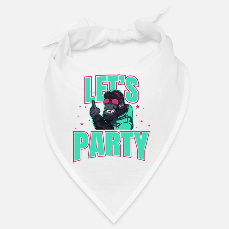 Let ́s Party DJ Monkey Celebration Gorilla Gift Idea Bandana
