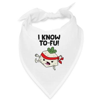 Funny Tofu Vegan I Know Tofu - Bandana - Weiß - Vorne