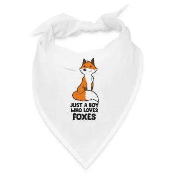 Just A Boy Who Loves Foxes Cute Fox Boy - Bandana - Weiß - Vorne