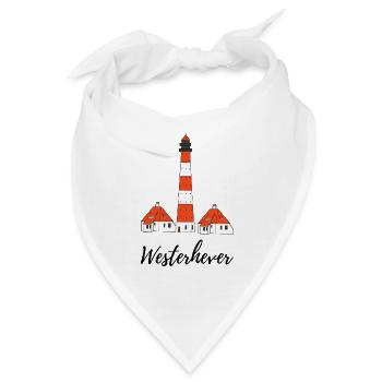 Leuchtturm Westerhever St. Peter Ording - Bandana - Weiß - Vorne