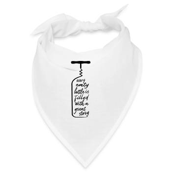 Wein, Weinflasche, Story - Bandana - Weiß - Vorne