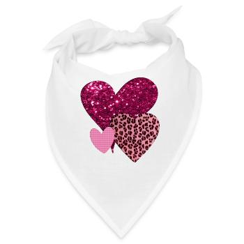 Hübsche rosa Herzen - Bandana - Weiß - Vorne
