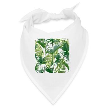 Tropical leaves - Bandana - Weiß - Vorne