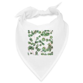 Green Eucalyptus Leaves - Bandana - Weiß - Vorne