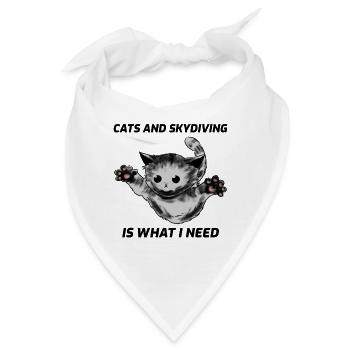 Katzen und Fallschirmspringen - Bandana - Weiß - Vorne