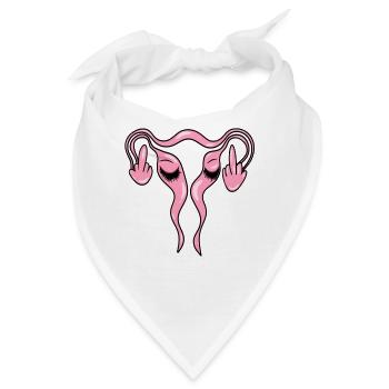 FCK Uterus - Eierstöcke mit Wimpern - Bandana - Weiß - Vorne