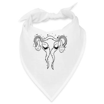 Fuck off Uterus mit Wimpern - Bandana - Weiß - Vorne