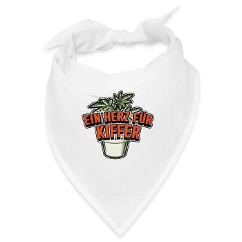 Ein Herz für Kiffer - Bandana - Weiß - Vorne