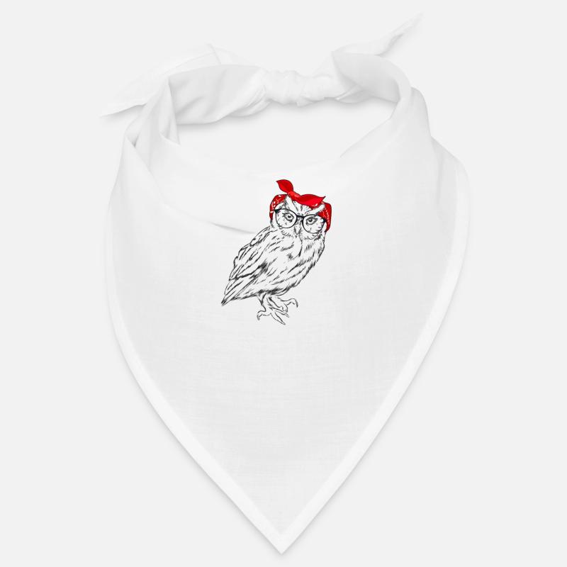 ich mag halt Eulen ok süßes Eulen Geschenk - Bandana - Weiß