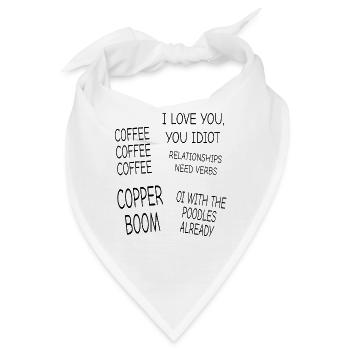 Coffee Coffee Coffee, Cooper Boom, Sticker Pack - Bandana - Weiß - Vorne