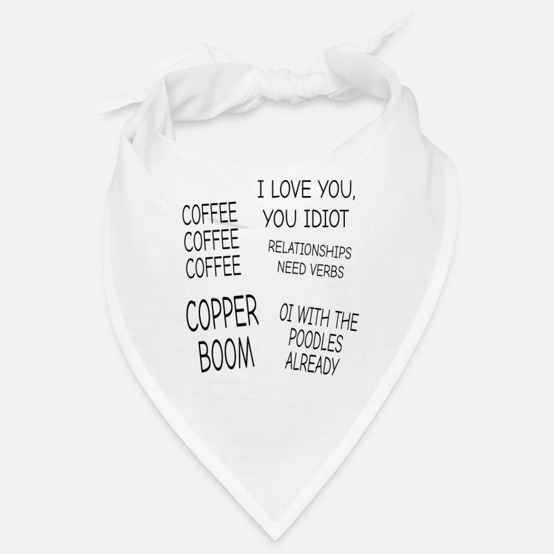 Café Café Café, Cooper Boom, Pack d'autocollants - Bandana - blanc